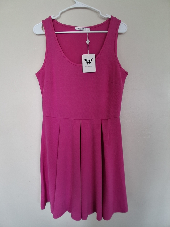 White Mark Dresses & Skirts - White Mark Hot Pink Scoop Neck Tank Dress